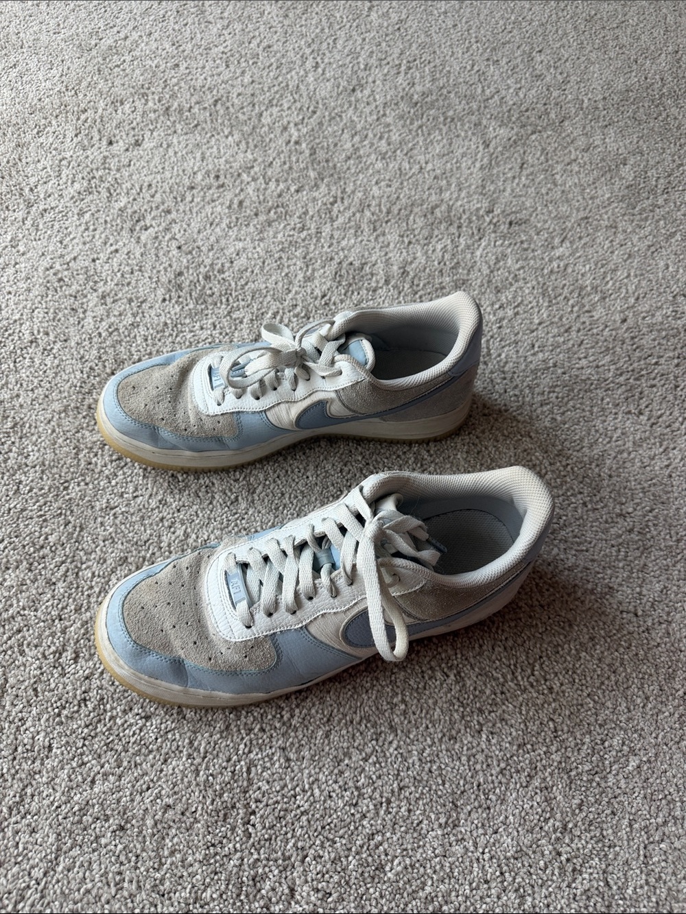 Nike Light Blue and White Women's Low-Top Sneakers